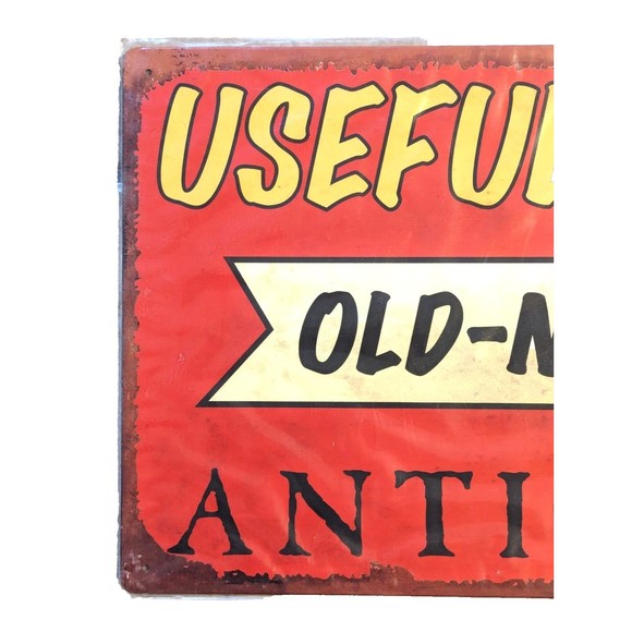 Useful Junk Old-N-New Antiques Retro Tin Sign 10 x 16-in Rustic Vintage Style - Picture 3 of 3